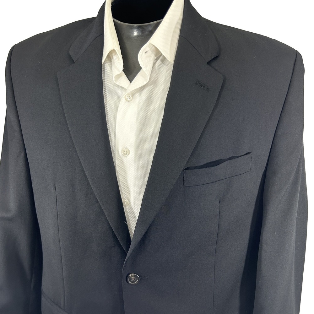 Ralph Lauren Sport Coat Mens 42R Navy Blue Wool Two Button Blazer Classic